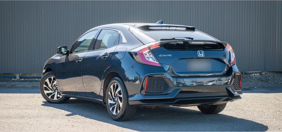 2018 Honda Civic rear and side view 